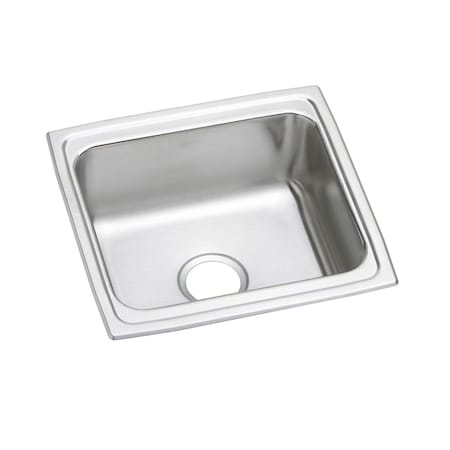 Elkay Lustertone Stainless Steel 19 X 18 X 10-1/8 Single Bowl Top Mount Bar Sink With Perfect Drain DLFR191810PD